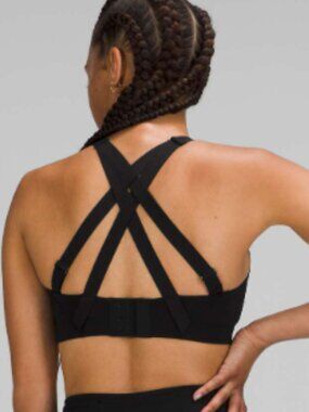 Lululemon Energy Bra Size 34D Black High Support W2CP8S Built in Pads